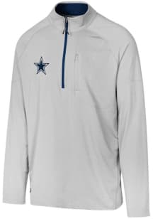 New Era Dallas Cowboys Mens Navy Blue Grid Iron Long Sleeve Qtr Zip Pullover