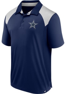 Dallas Cowboys Mens Navy Blue Primary Striped Short Sleeve Polo