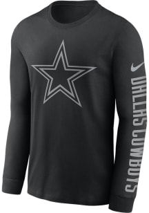 Nike Dallas Cowboys Black REFLECTIVE Long Sleeve T Shirt