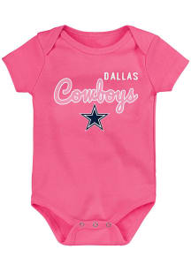 Dallas Cowboys Baby Pink Big Game Short Sleeve One Piece