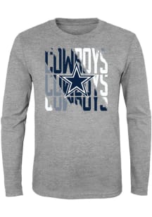 Dallas Cowboys Youth Grey Savage Stripes Long Sleeve T-Shirt