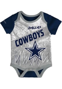 Dallas Cowboys Baby Navy Blue End to End Short Sleeve One Piece