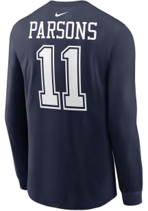 Micah Parsons Dallas Cowboys Navy Blue Road Long Sleeve Player T Shirt