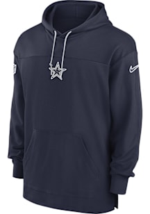 Nike Dallas Cowboys Mens Navy Blue Sideline Jersey Hood