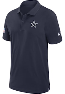 Nike Dallas Cowboys Mens Navy Blue Sidline Dri Fit Short Sleeve Polo