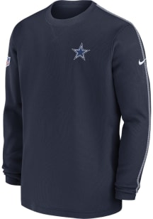 Nike Dallas Cowboys Mens Navy Blue Sideline Coach Long Sleeve Sweatshirt