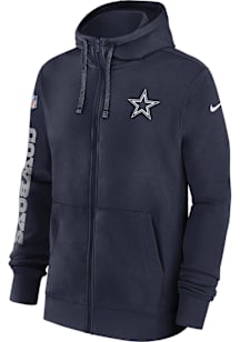 Nike Dallas Cowboys Mens Navy Blue Sideline Club Long Sleeve Full Zip Jacket