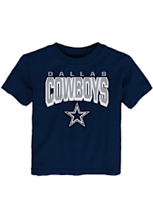Dallas Cowboys Toddler Navy Blue On The Block Short Sleeve T-Shirt