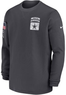Nike Dallas Cowboys Mens Grey Salute to Service Long Sleeve Crew Sweatshirt