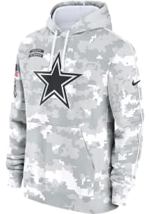 Nike Dallas Cowboys Mens White Salute to Service Big and Tall Hooded Sweatshirt