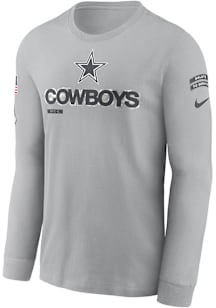Nike Dallas Cowboys Grey Salute to Service Long Sleeve T Shirt