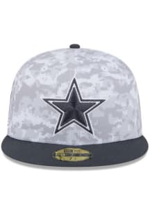 New Era Dallas Cowboys Mens White 2024 Salute to Service 59FIFTY Fitted Hat