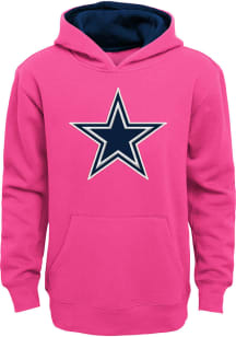 Dallas Cowboys Girls Pink Prime Design Long Sleeve Hooded Sweatshirt