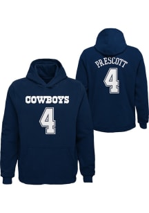 Dak Prescott  Dallas Cowboys Youth Mainliner NN Long Sleeve Player Hoodie Navy Blue