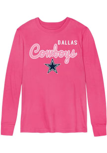 Dallas Cowboys Toddler Girls Pink Big Game Long Sleeve T Shirt