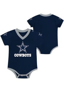 Dallas Cowboys Baby Navy Blue Team Captain Short Sleeve One Piece