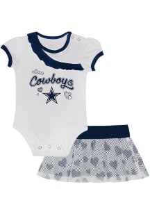 Dallas Cowboys Infant Girls White Love My Team Set Top and Bottom