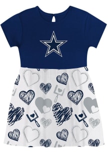 Dallas Cowboys Baby Girls Navy Blue All Heart Short Sleeve Dress