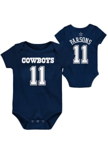 Micah Parsons Dallas Cowboys Baby Navy Blue Mainliner NN Design Short Sleeve One Piece