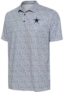 Antigua Dallas Cowboys Mens Navy Blue Field Ditsy Short Sleeve Polo