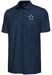 Antigua Dallas Cowboys Mens Navy Blue Swell Short Sleeve Polo