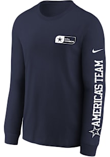 Nike Dallas Cowboys Youth Navy Blue Nike Essential Long Sleeve T-Shirt