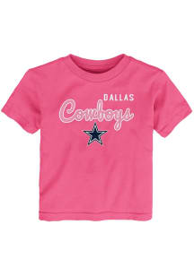 Dallas Cowboys Infant Girls Big Game Short Sleeve T-Shirt Pink