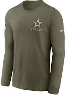 Nike Dallas Cowboys Green Salute to Service Long Sleeve Fashion T Shirt