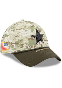 New Era Dallas Cowboys Mens Green 2025 Salute To Service Camo 39THIRTY Flex Hat