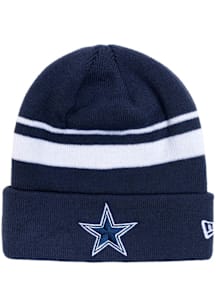 New Era Dallas Cowboys Navy Blue Stripe Cuff Mens Knit Hat