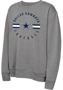 Dallas Cowboys Youth Navy Blue Power Stripes Long Sleeve Crew Sweatshirt