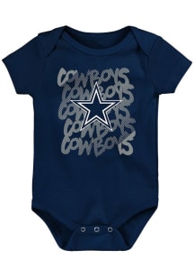 Dallas Cowboys Baby Navy Blue Slash Short Sleeve One Piece