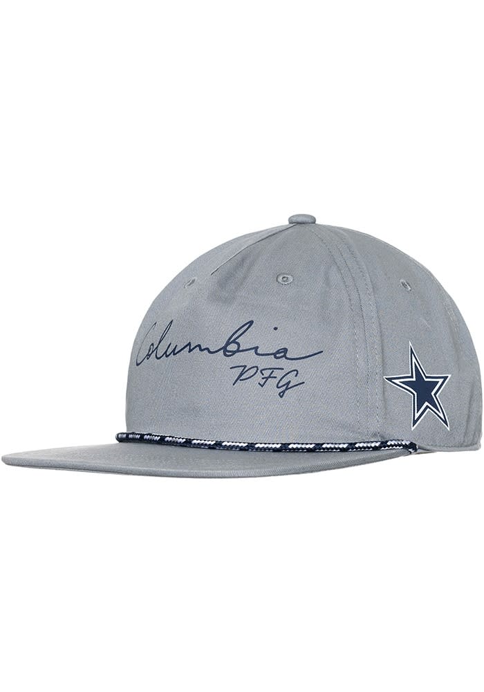 Columbia Dallas Cowboys GREY PFG Back Tack Rope Adjustable Hat