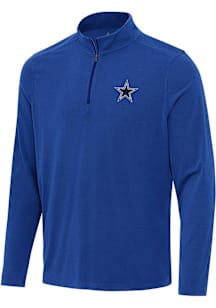 Antigua Dallas Cowboys Mens Blue Omni Long Sleeve Qtr Zip Pullover
