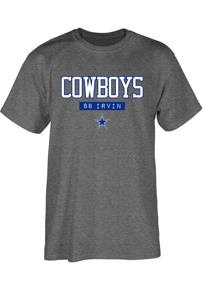 Michael Irvin Dallas Cowboys Grey Akron Short Sleeve Player T Shirt