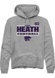 Brock Heath Rally Mens Graphite K-State Wildcats NIL Stacked Box Player Hood