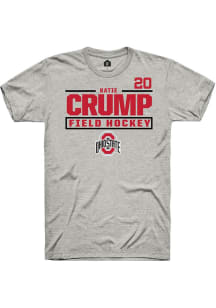Katie Crump Rally Mens Ash Ohio State Buckeyes NIL Stacked Box Player T Shirt