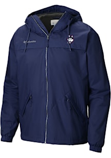Columbia UConn Huskies Mens Navy Blue Heat Seal Oroville Creek Medium Weight Jacket