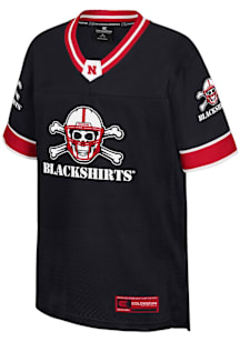 Colosseum Nebraska Cornhuskers Youth Black Nothing But Football Jersey