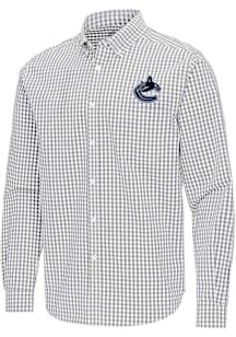 Antigua Vancouver Canucks Mens Ash Ellis Long Sleeve Dress Shirt