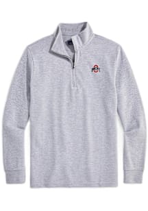 Vineyard Vines Ohio State Buckeyes Mens Charcoal Saltwater Long Sleeve Qtr Zip Pullover