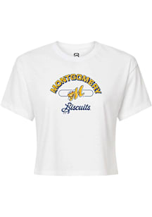 Summit Sportswear Montgomery Biscuits White Vintage Arch Script Short Sleeve T Shirt
