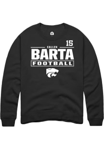 Callen Barta Rally Mens Black K-State Wildcats NIL Stacked Box Player Crew