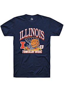 Tomislav Ivisic Illinois Fighting Illini Navy Blue NIL Name Number Net Short Sleeve Player T Shirt
