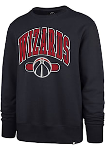 47 Washington Wizards Mens Navy Blue Pillar Long Sleeve Crew Sweatshirt