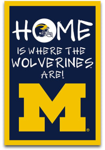 Blue Michigan Wolverines Home Is Where Garden Flag