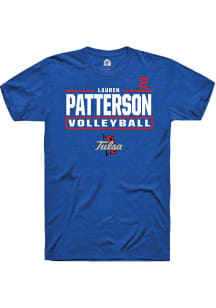 Lauren Patterson Rally Mens Blue Tulsa Golden Hurricane NIL Stacked Box Player T Shirt