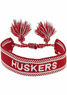 Nebraska Cornhuskers Woven Tassel Womens Bracelet
