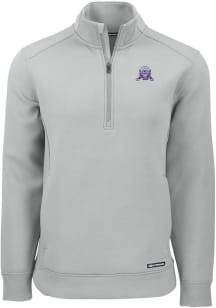 Cutter and Buck Northwestern Wildcats Mens Ash Vault Roam Long Sleeve Qtr Zip Pullover