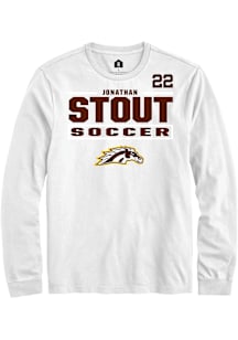 Jonathan Stout Western Michigan Broncos White NIL Stacked Box Long Sleeve Player T Shirt